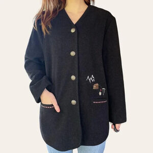 Vintage felt wool embroidered coat Carmen G. Fine Clothes